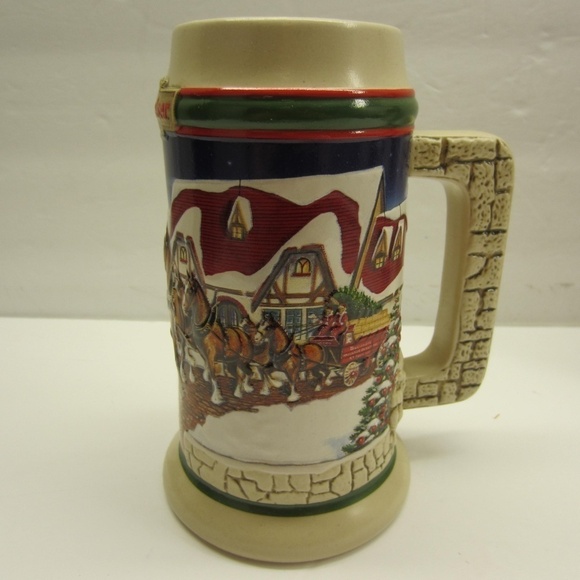 Vintage 1998 Budweiser Holiday Stein Grant’s Farm Holiday - Picture 3 of 16